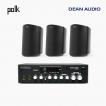 POLK AUDIO 매장 카페 상업용 ATRIUM5 아웃도어 라우드 스피커 3개+SR-250D 2채널 앰프 음향패키지