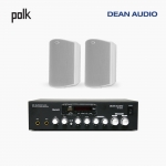 POLK AUDIO 매장 카페 상업용 ATRIUM5 아웃도어 라우드 스피커 2개+SR-250D 2채널 앰프 음향패키지