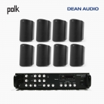 POLK AUDIO 매장 카페 상업용 ATRIUM5 아웃도어 라우드 스피커 8개+SR-450D 4채널 앰프 음향패키지