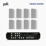 POLK AUDIO 매장 카페 상업용 ATRIUM5 아웃도어 라우드 스피커 8개+SR-450D 4채널 앰프 음향패키지