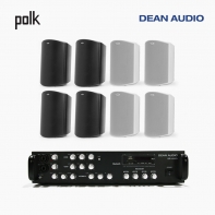 POLK AUDIO 매장 카페 상업용 ATRIUM5 아웃도어 라우드 스피커 8개+SR-450D 4채널 앰프 음향패키지