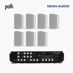 POLK AUDIO 매장 카페 상업용 ATRIUM5 아웃도어 라우드 스피커 7개+SR-450D 4채널 앰프 음향패키지