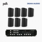 POLK AUDIO 매장 카페 상업용 ATRIUM5 아웃도어 라우드 스피커 7개+SR-450D 4채널 앰프 음향패키지