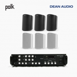 POLK AUDIO 매장 카페 상업용 ATRIUM5 아웃도어 라우드 스피커 6개+SR-450D 4채널 앰프 음향패키지