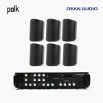 POLK AUDIO 매장 카페 상업용 ATRIUM5 아웃도어 라우드 스피커 6개+SR-450D 4채널 앰프 음향패키지