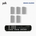 POLK AUDIO 매장 카페 상업용 ATRIUM5 아웃도어 라우드 스피커 5개+SR-450D 4채널 앰프 음향패키지