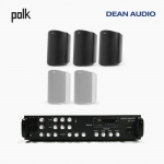 POLK AUDIO 매장 카페 상업용 ATRIUM5 아웃도어 라우드 스피커 5개+SR-450D 4채널 앰프 음향패키지