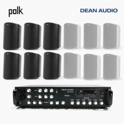 POLK AUDIO 매장 카페 상업용 ATRIUM5 아웃도어 라우드 스피커 12개+SR-650D 6채널 앰프 음향패키지