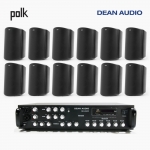 POLK AUDIO 매장 카페 상업용 ATRIUM5 아웃도어 라우드 스피커 12개+SR-650D 6채널 앰프 음향패키지