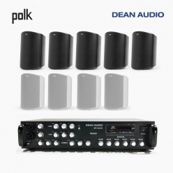 POLK AUDIO 매장 카페 상업용 ATRIUM5 아웃도어 라우드 스피커 9개+SR-650D 6채널 앰프 음향패키지