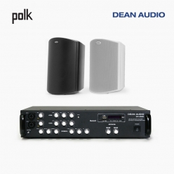 POLK AUDIO 매장 카페 상업용 ATRIUM6 아웃도어 라우드 스피커 2개+SR-350D 2채널 앰프 음향패키지