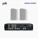 POLK AUDIO 매장 카페 상업용 ATRIUM6 아웃도어 라우드 스피커 2개+SR-350D 2채널 앰프 음향패키지