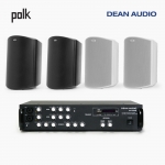 POLK AUDIO 매장 카페 상업용 ATRIUM6 아웃도어 라우드 스피커 4개+SR-350D 2채널 앰프 음향패키지