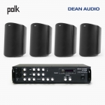 POLK AUDIO 매장 카페 상업용 ATRIUM6 아웃도어 라우드 스피커 4개+SR-350D 2채널 앰프 음향패키지