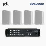 POLK AUDIO 매장 카페 상업용 ATRIUM6 아웃도어 라우드 스피커 4개+SR-350D 2채널 앰프 음향패키지