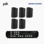 POLK AUDIO 매장 카페 상업용 ATRIUM6 아웃도어 라우드 스피커 5개+SR-450D 4채널 앰프 음향패키지