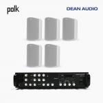 POLK AUDIO 매장 카페 상업용 ATRIUM6 아웃도어 라우드 스피커 5개+SR-450D 4채널 앰프 음향패키지