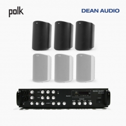 POLK AUDIO 매장 카페 상업용 ATRIUM6 아웃도어 라우드 스피커 6개+SR-450D 4채널 앰프 음향패키지