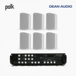 POLK AUDIO 매장 카페 상업용 ATRIUM6 아웃도어 라우드 스피커 6개+SR-450D 4채널 앰프 음향패키지