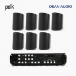 POLK AUDIO 매장 카페 상업용 ATRIUM6 아웃도어 라우드 스피커 7개+SR-450D 4채널 앰프 음향패키지