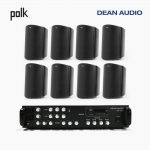 POLK AUDIO 매장 카페 상업용 ATRIUM6 아웃도어 라우드 스피커 8개+SR-450D 4채널 앰프 음향패키지