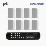 POLK AUDIO 매장 카페 상업용 ATRIUM6 아웃도어 라우드 스피커 8개+SR-450D 4채널 앰프 음향패키지
