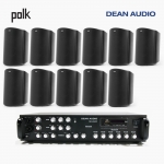 POLK AUDIO 매장 카페 상업용 ATRIUM6 아웃도어 라우드 스피커 11개+SR-650D 6채널 앰프 음향패키지