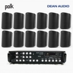 POLK AUDIO 매장 카페 상업용 ATRIUM6 아웃도어 라우드 스피커 12개+SR-650D 6채널 앰프 음향패키지