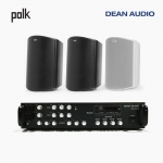 POLK AUDIO 매장 카페 상업용 ATRIUM8 SDI 아웃도어 라우드 스피커 3개+SR-450D 4채널 앰프 음향패키지