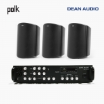 POLK AUDIO 매장 카페 상업용 ATRIUM8 SDI 아웃도어 라우드 스피커 3개+SR-450D 4채널 앰프 음향패키지