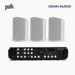 POLK AUDIO 매장 카페 상업용 ATRIUM8 SDI 아웃도어 라우드 스피커 3개+SR-450D 4채널 앰프 음향패키지