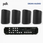 POLK AUDIO 매장 카페 상업용 ATRIUM8 SDI 아웃도어 라우드 스피커 4개+SR-450D 4채널 앰프 음향패키지