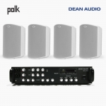 POLK AUDIO 매장 카페 상업용 ATRIUM8 SDI 아웃도어 라우드 스피커 4개+SR-450D 4채널 앰프 음향패키지