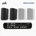 POLK AUDIO 매장 카페 상업용 ATRIUM8 SDI 아웃도어 라우드 스피커 4개+SR-450D 4채널 앰프 음향패키지