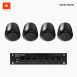 JBL 매장 카페 음향패키지 2채널 앰프 SR-100 + JBL CONTROL 62P 팬던트 위성스피커 4개