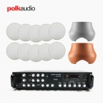 POLK AUDIO 매장 카페 상업용 V60 실링스피커 10개+ATRIUM SUB100 서브우퍼+SR-650D 6채널 앰프 음향패키지