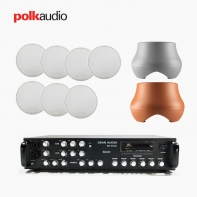 POLK AUDIO 매장 카페 상업용 V60 실링스피커 7개+ATRIUM SUB100 서브우퍼+SR-650D 6채널 앰프 음향패키지