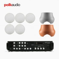 POLK AUDIO 매장 카페 상업용 V60 실링스피커 5개+ATRIUM SUB100 서브우퍼+SR-450D 4채널 앰프 음향패키지