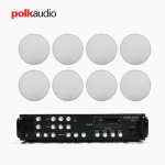 POLK AUDIO 매장 카페 상업용 V60 실링스피커 8개+SR-450D 4채널 앰프 음향패키지