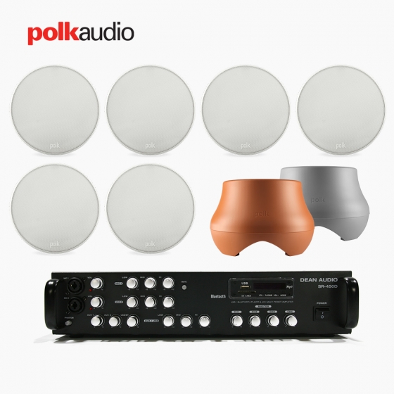 POLK AUDIO 매장 카페 상업용 V6S 실링스피커+ATRIUM SUB100 서브우퍼+SR-450D or SR-650D 앰프 음향패키지 모음