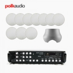 POLK AUDIO 매장 카페 상업용 V6S 실링스피커 10개+ATRIUM SUB100 서브우퍼+SR-650D 6채널 앰프 음향패키지