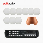 POLK AUDIO 매장 카페 상업용 V6S 실링스피커 9개+ATRIUM SUB100 서브우퍼+SR-650D 6채널 앰프 음향패키지