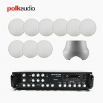 POLK AUDIO 매장 카페 상업용 V6S 실링스피커 9개+ATRIUM SUB100 서브우퍼+SR-650D 6채널 앰프 음향패키지