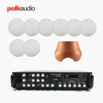 POLK AUDIO 매장 카페 상업용 V6S 실링스피커 8개+ATRIUM SUB100 서브우퍼+SR-650D 6채널 앰프 음향패키지