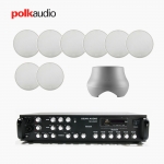 POLK AUDIO 매장 카페 상업용 V6S 실링스피커 8개+ATRIUM SUB100 서브우퍼+SR-650D 6채널 앰프 음향패키지