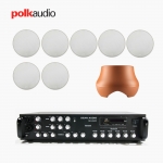 POLK AUDIO 매장 카페 상업용 V6S 실링스피커 7개+ATRIUM SUB100 서브우퍼+SR-650D 6채널 앰프 음향패키지