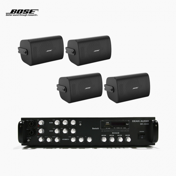 보스 매장 카페 상업용 FS4SE 벽부형 스피커 4개 + SR-450D 4채널 앰프 BOSE 음향패키지