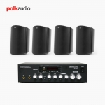 POLK AUDIO 매장 카페 상업용 ATRIUM4 아웃도어 라우드 스피커 4개+SR-250D 2채널 앰프 음향패키지