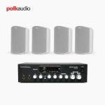 POLK AUDIO 매장 카페 상업용 ATRIUM4 아웃도어 라우드 스피커 4개+SR-250D 2채널 앰프 음향패키지