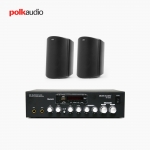 POLK AUDIO 매장 카페 상업용 ATRIUM4 아웃도어 라우드 스피커 2개+SR-250D 2채널 앰프 음향패키지